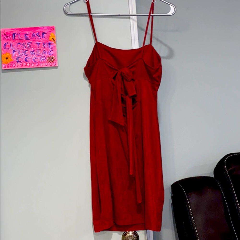 Tie up back strappy mini dress